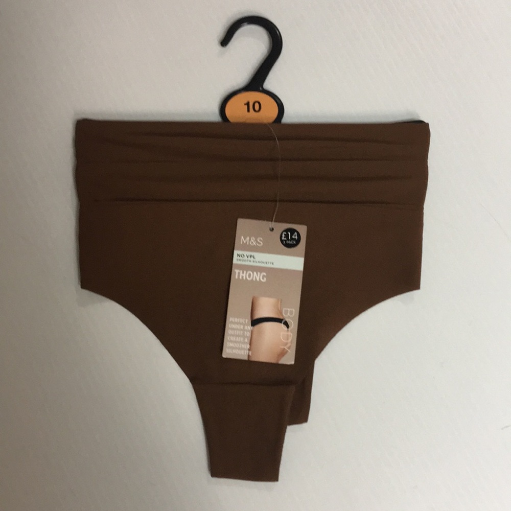 New M&S NO VPL Smooth Silhouette THONG Underwear Lingerie - Topaz. Sz 6
